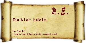 Merkler Edvin névjegykártya